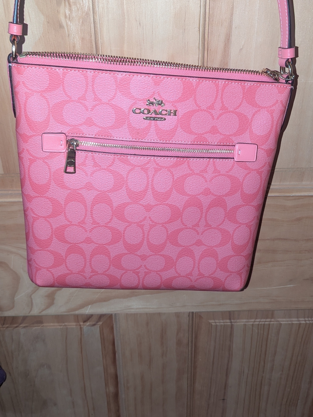 Coach Pink Signature Rowan Crossbody Bag